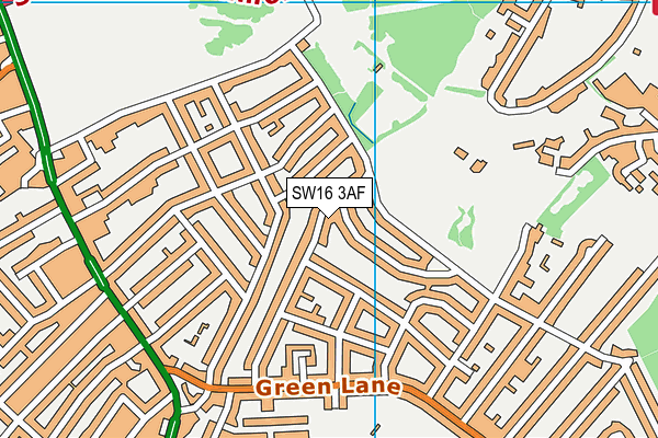 SW16 3AF map - OS VectorMap District (Ordnance Survey)