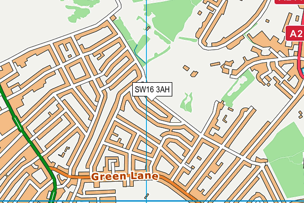 SW16 3AH map - OS VectorMap District (Ordnance Survey)