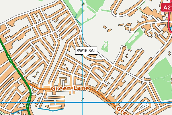 SW16 3AJ map - OS VectorMap District (Ordnance Survey)
