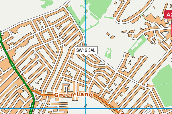 SW16 3AL map - OS VectorMap District (Ordnance Survey)