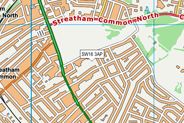 SW16 3AP map - OS VectorMap District (Ordnance Survey)