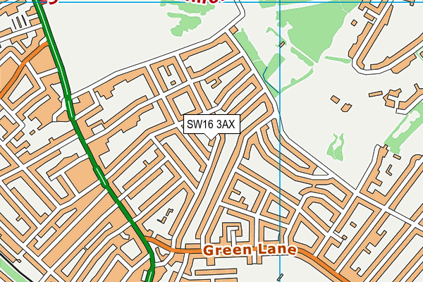 SW16 3AX map - OS VectorMap District (Ordnance Survey)