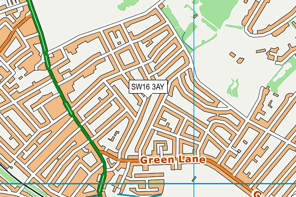 SW16 3AY map - OS VectorMap District (Ordnance Survey)