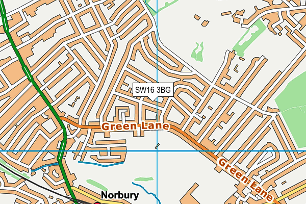 SW16 3BG map - OS VectorMap District (Ordnance Survey)