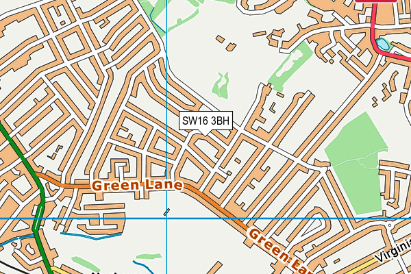 SW16 3BH map - OS VectorMap District (Ordnance Survey)