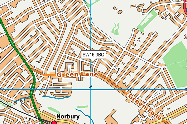 SW16 3BQ map - OS VectorMap District (Ordnance Survey)