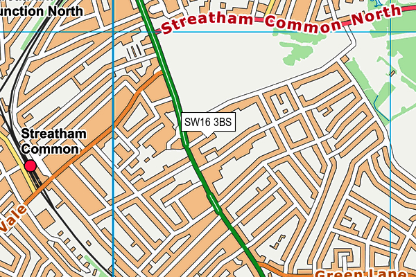 SW16 3BS map - OS VectorMap District (Ordnance Survey)