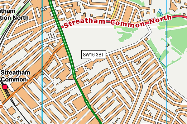 SW16 3BT map - OS VectorMap District (Ordnance Survey)