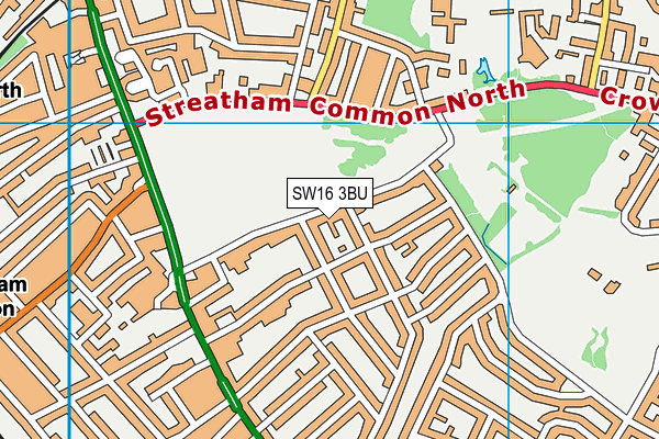 SW16 3BU map - OS VectorMap District (Ordnance Survey)