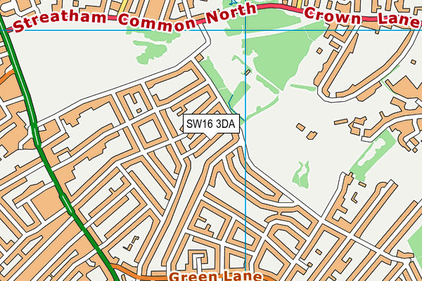 SW16 3DA map - OS VectorMap District (Ordnance Survey)