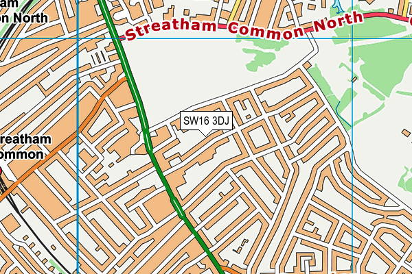 SW16 3DJ map - OS VectorMap District (Ordnance Survey)