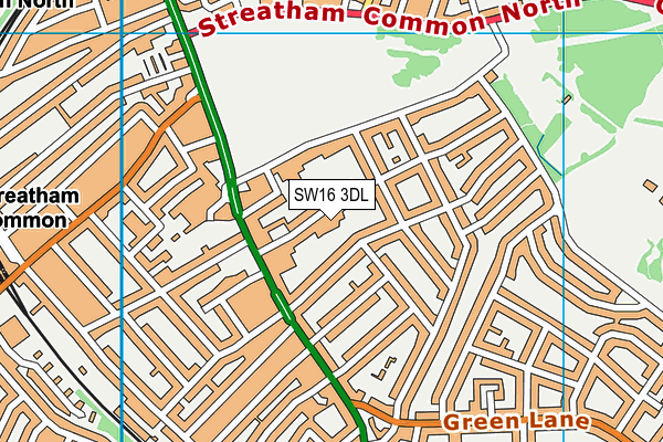 SW16 3DL map - OS VectorMap District (Ordnance Survey)