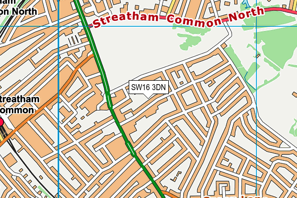 SW16 3DN map - OS VectorMap District (Ordnance Survey)