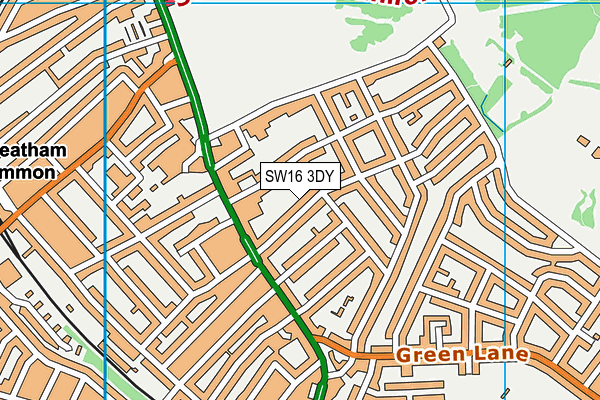 SW16 3DY map - OS VectorMap District (Ordnance Survey)