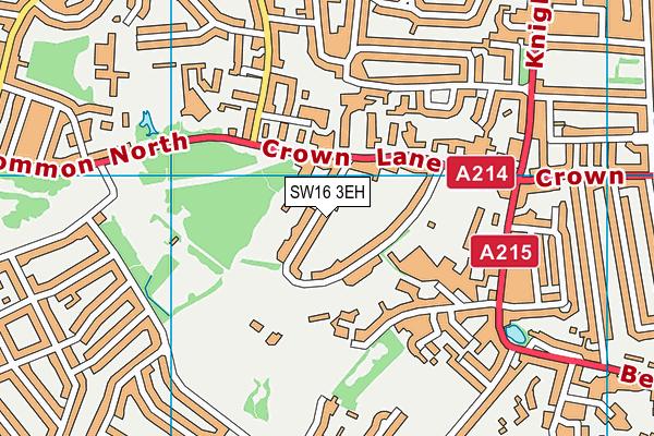 SW16 3EH map - OS VectorMap District (Ordnance Survey)