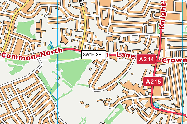 SW16 3EL map - OS VectorMap District (Ordnance Survey)