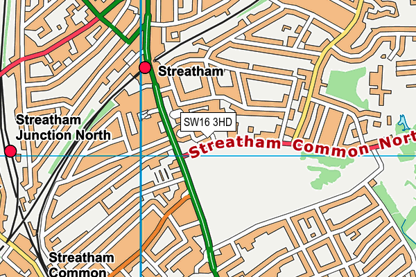 SW16 3HD map - OS VectorMap District (Ordnance Survey)