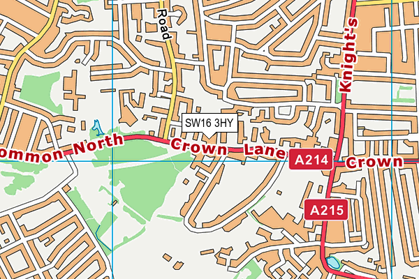 SW16 3HY map - OS VectorMap District (Ordnance Survey)