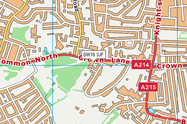 SW16 3JF map - OS VectorMap District (Ordnance Survey)