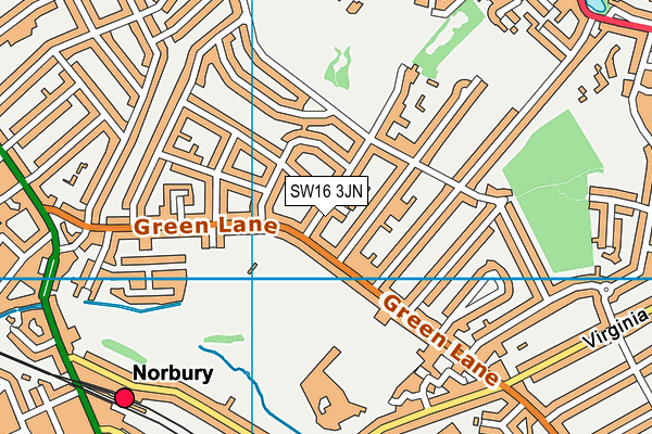 SW16 3JN map - OS VectorMap District (Ordnance Survey)