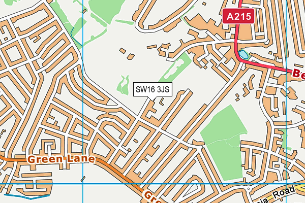 SW16 3JS map - OS VectorMap District (Ordnance Survey)