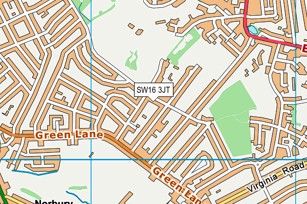 SW16 3JT map - OS VectorMap District (Ordnance Survey)