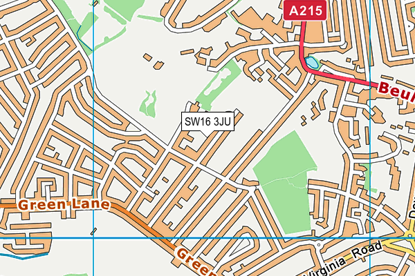 SW16 3JU map - OS VectorMap District (Ordnance Survey)