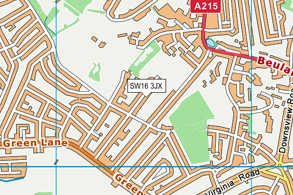 SW16 3JX map - OS VectorMap District (Ordnance Survey)