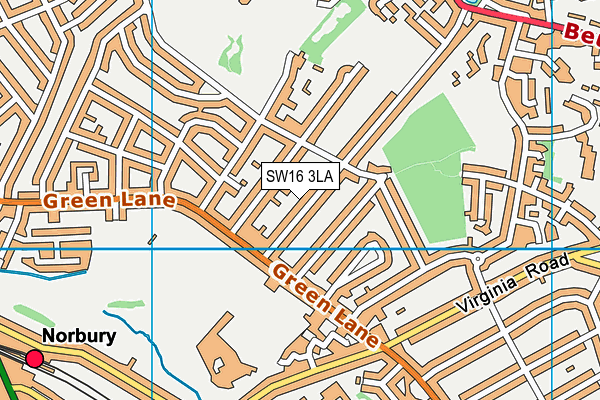 SW16 3LA map - OS VectorMap District (Ordnance Survey)