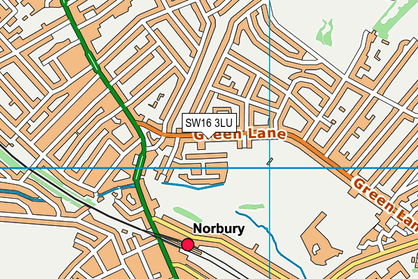 SW16 3LU map - OS VectorMap District (Ordnance Survey)