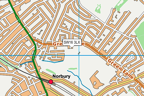 Norbury Park map (SW16 3LX) - OS VectorMap District (Ordnance Survey)
