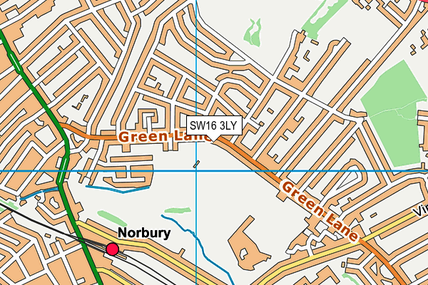 SW16 3LY map - OS VectorMap District (Ordnance Survey)