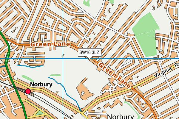 SW16 3LZ map - OS VectorMap District (Ordnance Survey)