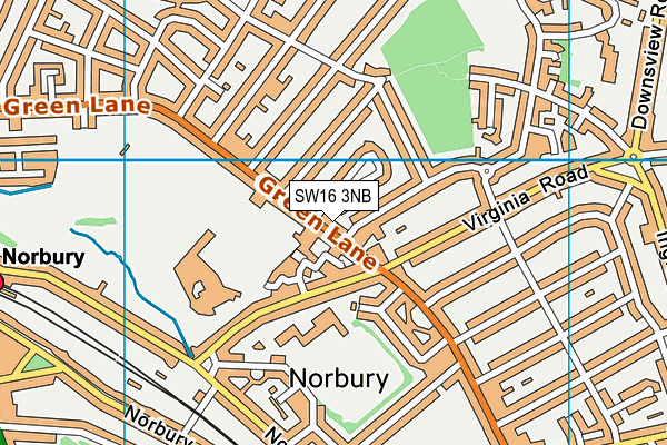 SW16 3NB map - OS VectorMap District (Ordnance Survey)