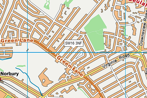 SW16 3NF map - OS VectorMap District (Ordnance Survey)