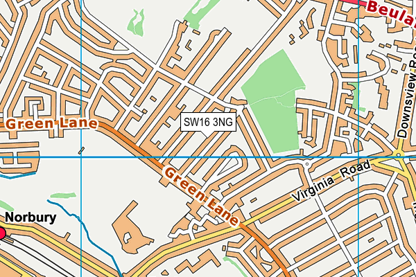 SW16 3NG map - OS VectorMap District (Ordnance Survey)