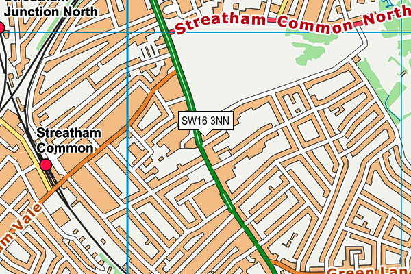 SW16 3NN map - OS VectorMap District (Ordnance Survey)