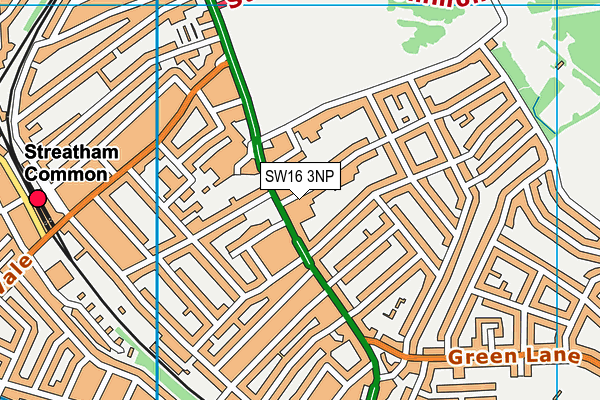 SW16 3NP map - OS VectorMap District (Ordnance Survey)