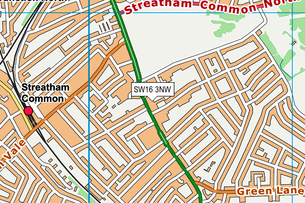 SW16 3NW map - OS VectorMap District (Ordnance Survey)