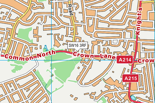 SW16 3RF map - OS VectorMap District (Ordnance Survey)