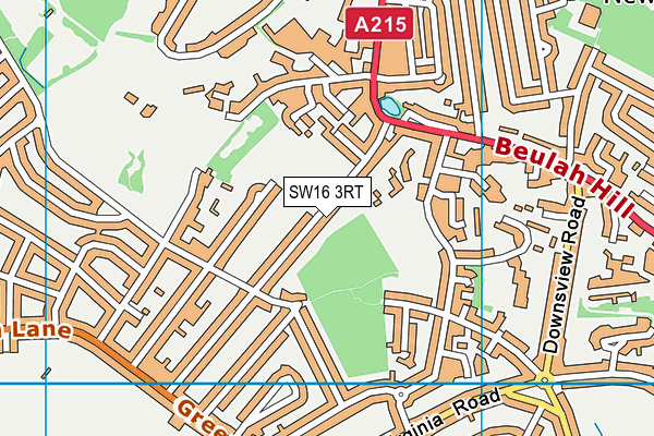 SW16 3RT map - OS VectorMap District (Ordnance Survey)