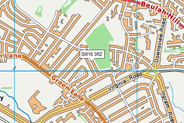 SW16 3RZ map - OS VectorMap District (Ordnance Survey)