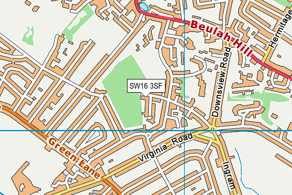 SW16 3SF map - OS VectorMap District (Ordnance Survey)