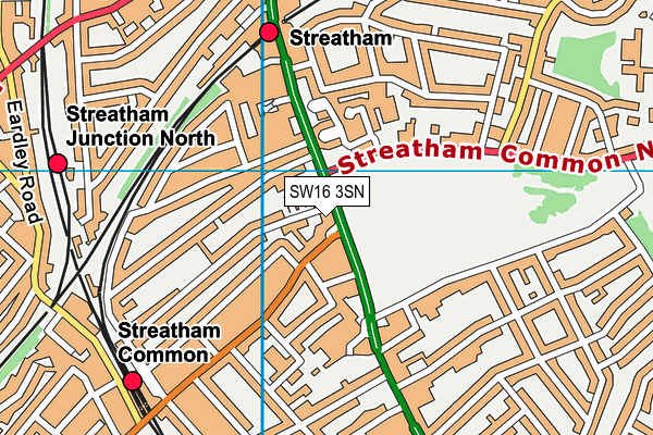 SW16 3SN map - OS VectorMap District (Ordnance Survey)