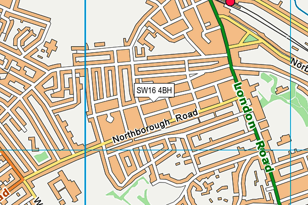 SW16 4BH map - OS VectorMap District (Ordnance Survey)