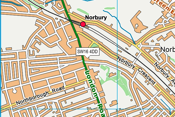 SW16 4DD map - OS VectorMap District (Ordnance Survey)