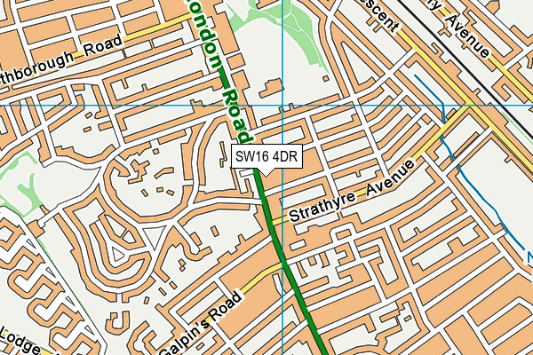 SW16 4DR map - OS VectorMap District (Ordnance Survey)