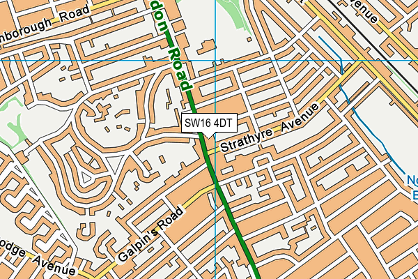 SW16 4DT map - OS VectorMap District (Ordnance Survey)