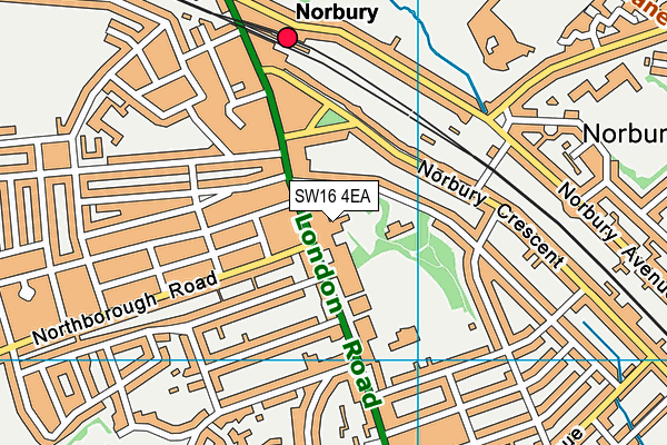 SW16 4EA map - OS VectorMap District (Ordnance Survey)