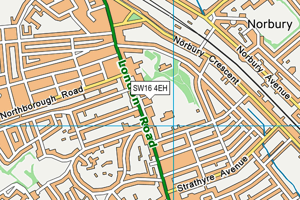 SW16 4EH map - OS VectorMap District (Ordnance Survey)